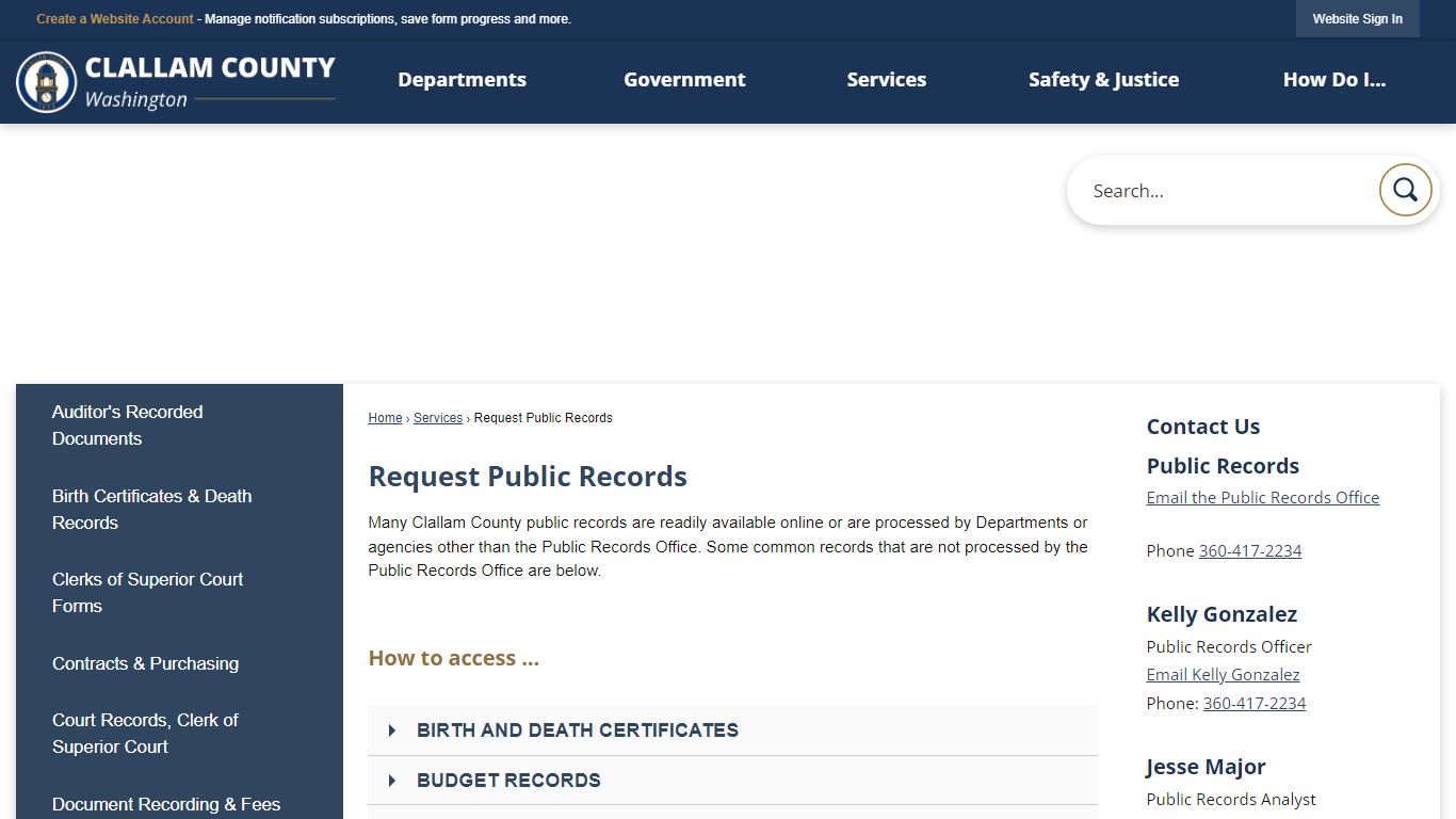 Request Public Records | Clallam County, WA